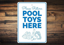 Load image into Gallery viewer, Pool Toys Sign with Wood Background