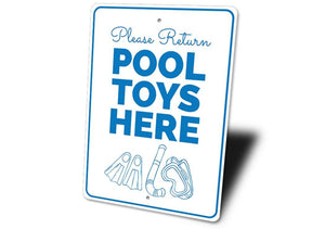 Pool Toys Sign Side View Right