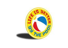 Load image into Gallery viewer, Beach Ball Circle Pool Sign 2 - NYC Pool Supplies