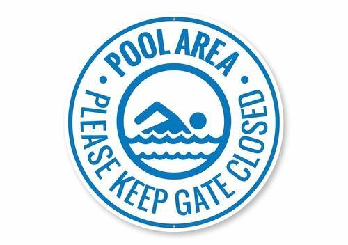 Pool Area Backyard Gate Sign – NYC Pool Supplies