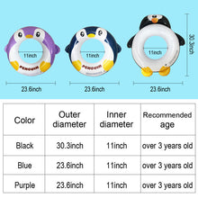 Load image into Gallery viewer, Inflatable Pool Tube for Kids 3 Packs Penguin Swim Ring Pool Floats Length Diagram