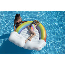 Load image into Gallery viewer, Swimline Inflatable Rainbow Pool Float Promo Picture
