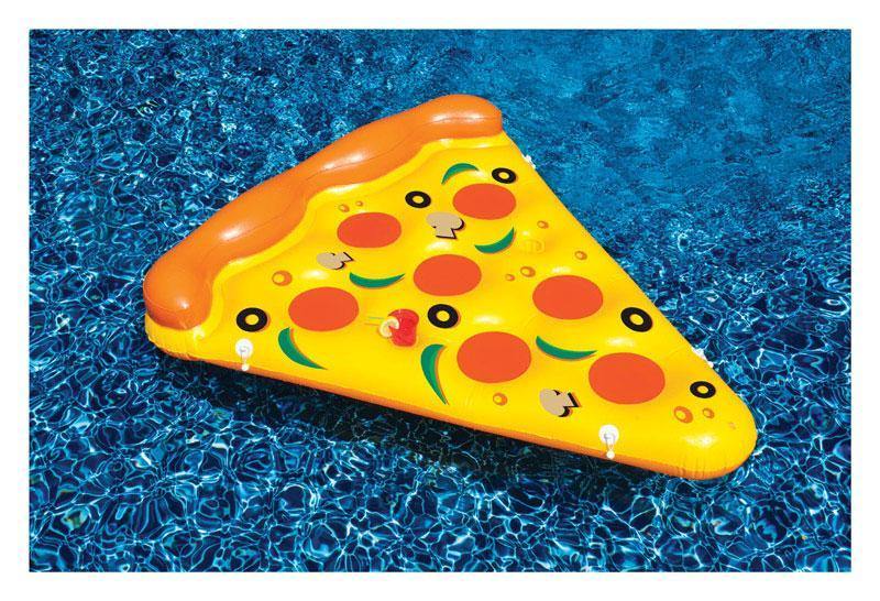 Swimline Inflatable Pool Pizza Float in Pool
