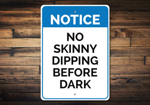 No Skinny Dipping Sign Picture