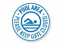Load image into Gallery viewer, Pool Area Gate Sign - Main Product Photo White Background