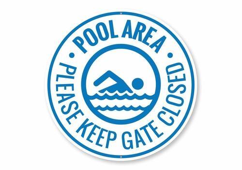 Pool Area Gate Sign - Main Product Photo White Background