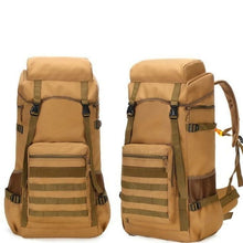 Load image into Gallery viewer, Waterproof Outdoor Camping 70L Military Backpack Tan Product Photo