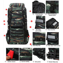 Load image into Gallery viewer, Waterproof Outdoor Camping 70L Military Backpack Infographic 2